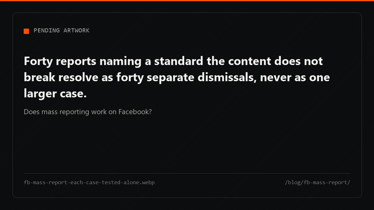 A facebook mass report splits into separate cases, and each one is tested alone against the standard it named.