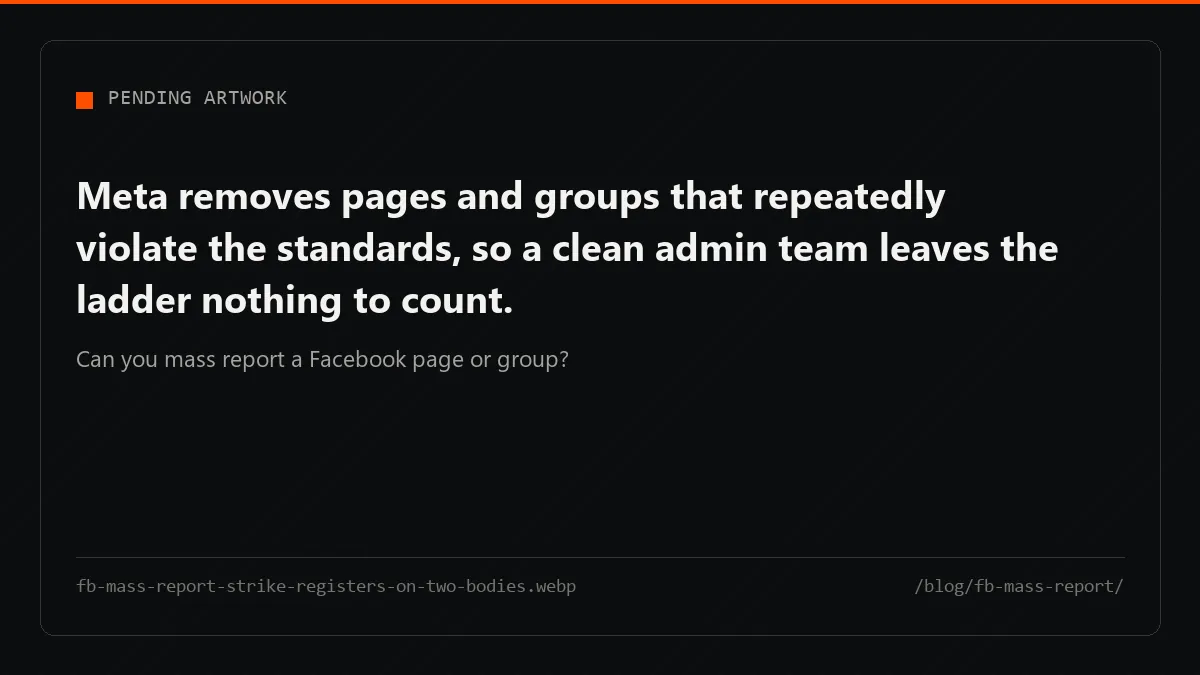 A strike on admin-posted or admin-approved content registers against the person and against the page or group at once.