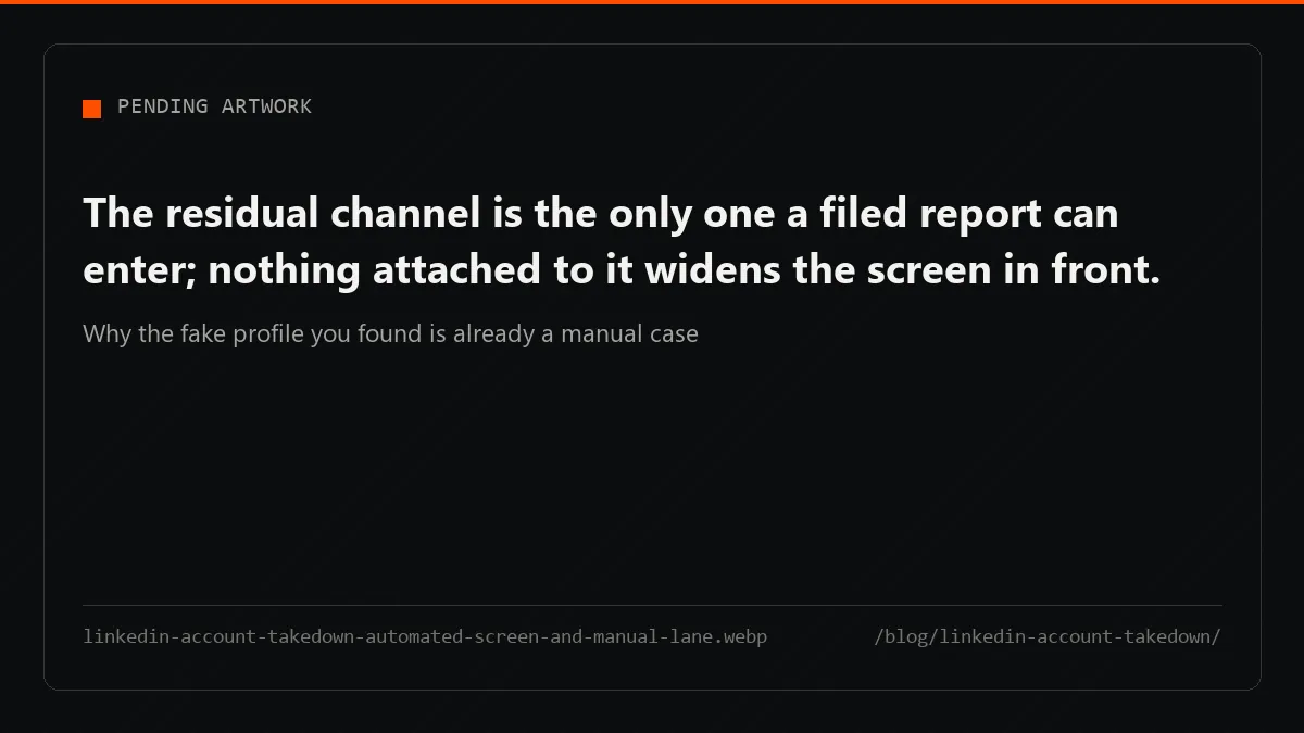 Why a LinkedIn account takedown you have to request reaches the small manual review lane, not the automated one.
