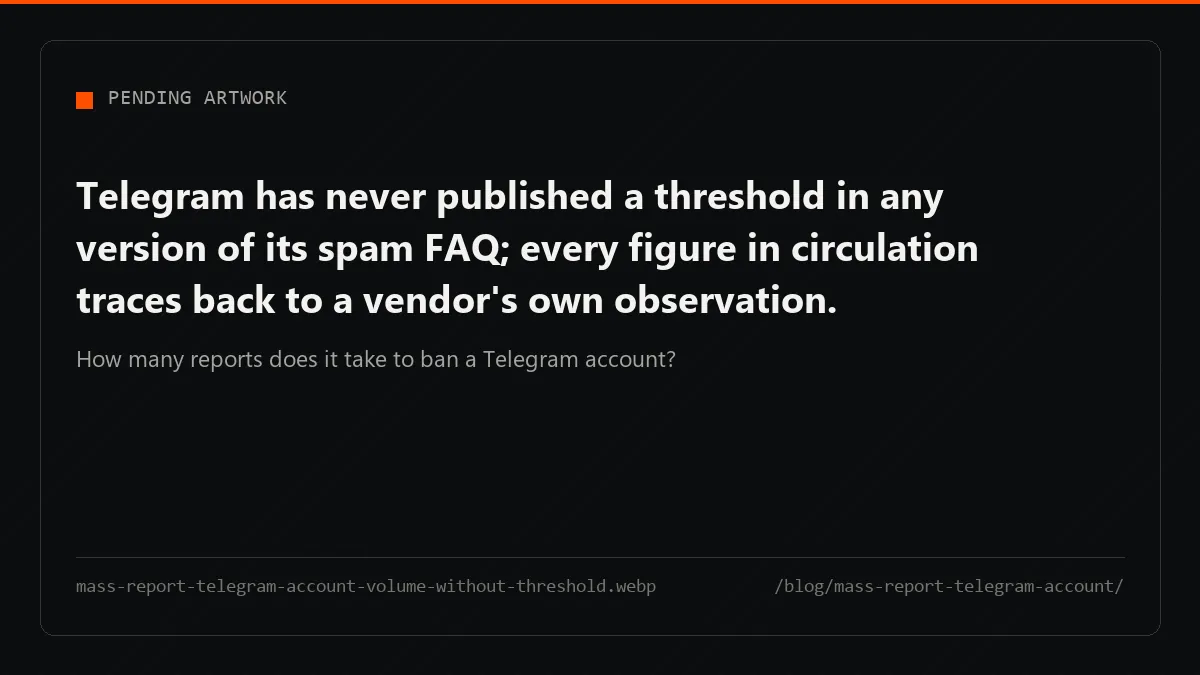 A mass report Telegram account campaign raises the count only; the ban follows a moderator verdict on the message.