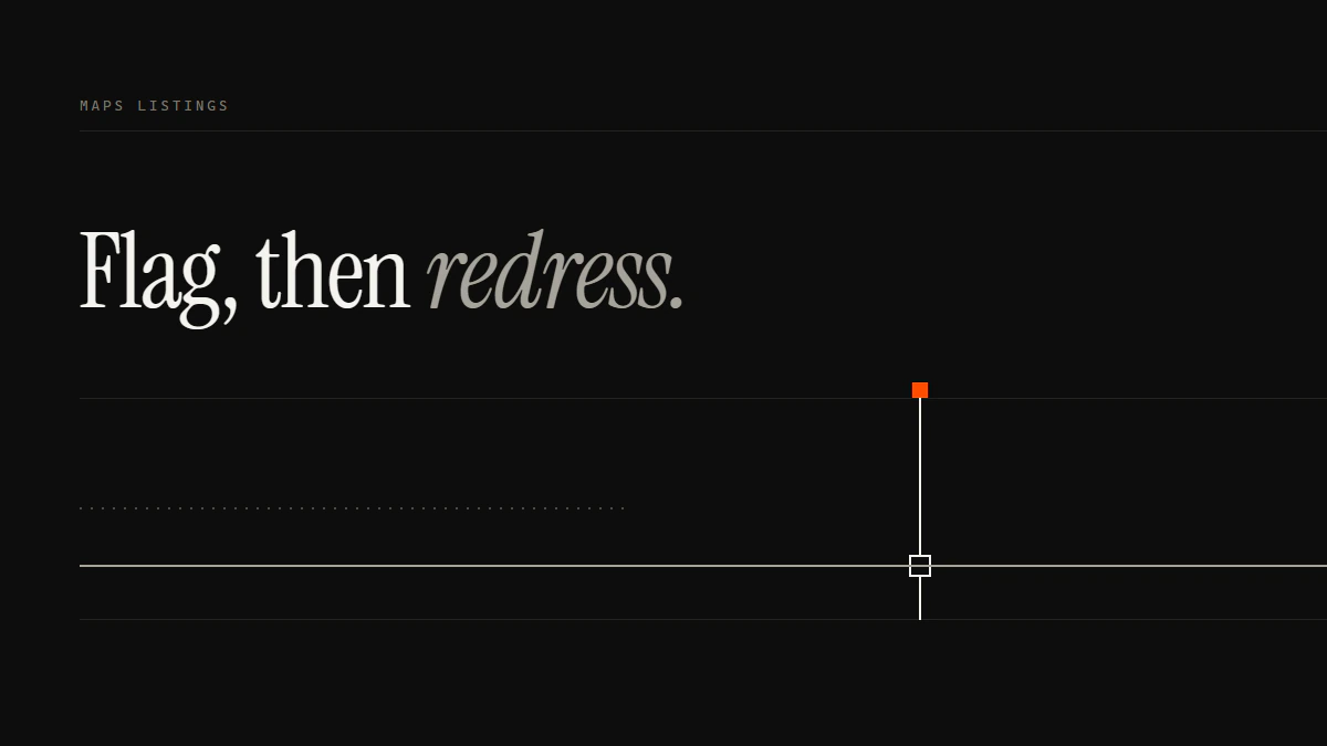 Banner reading Flag, then redress: a dotted run stops early while a solid run seats in the gate and continues