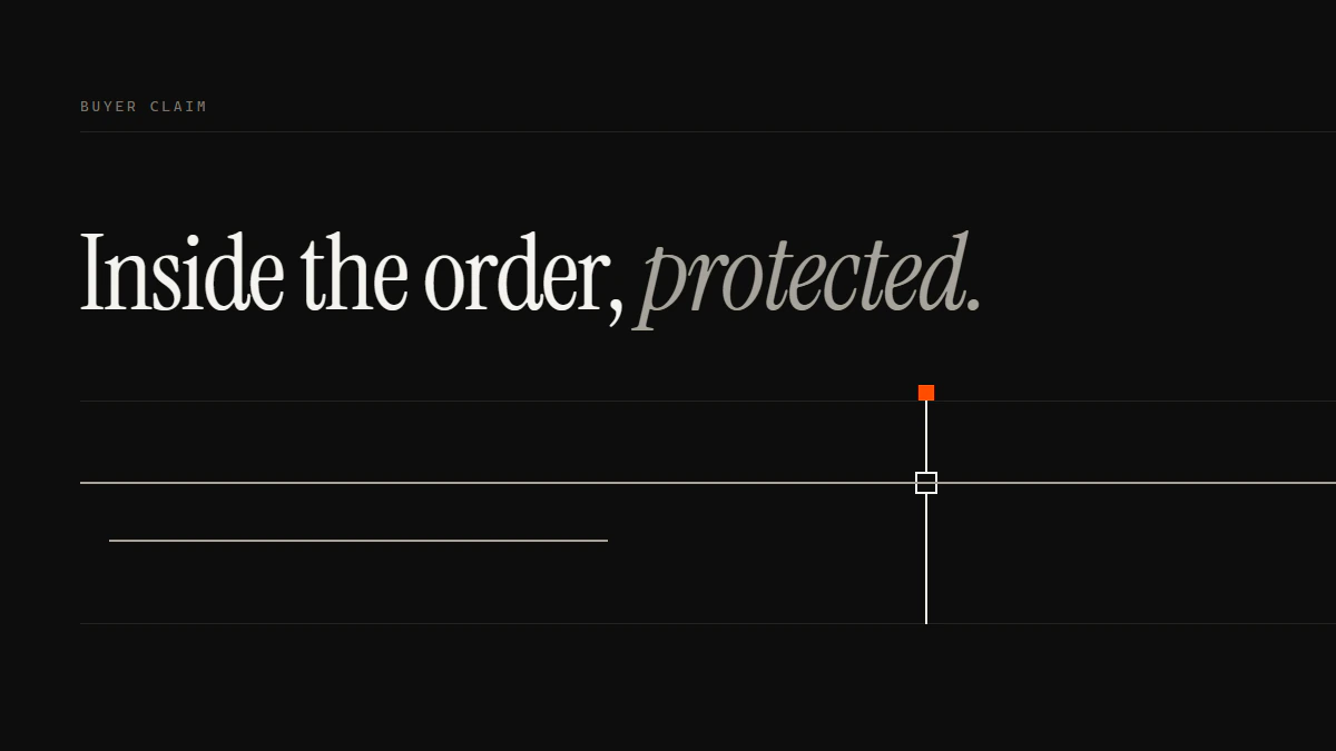 Banner reading Inside the order, protected: how to report Vinted scammer orders, one run through a gate and one stopped short