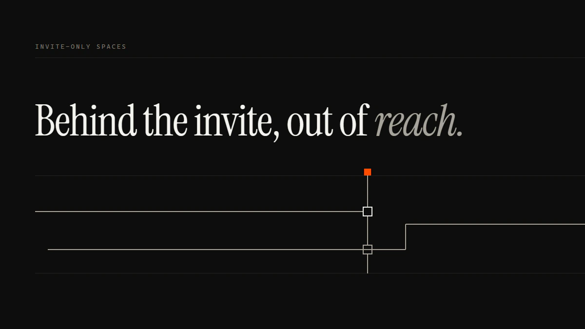 Banner reading Behind the invite, out of reach: the notice run stops at the gate, a court-order run passes and turns