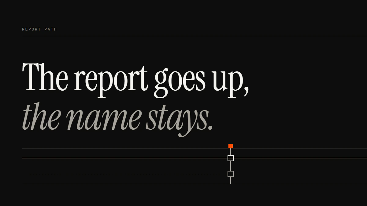 Banner reading The report goes up, the name stays: if you report someone on Telegram, will they know? Not by name